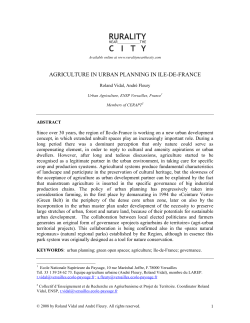 AGRICULTURE IN URBAN PLANNING IN ILE-DE