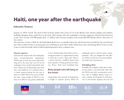 Haiti, one year after the earthquake