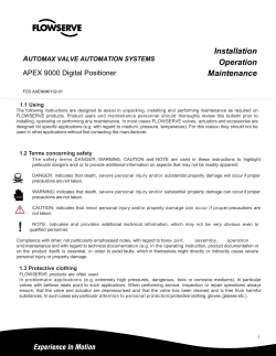 Automax APEX 9000 Digital Positioner User Instructions