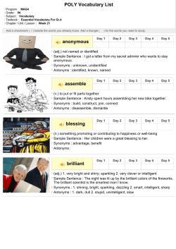 POLY Vocabulary List - e