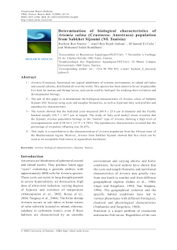 Determination of biological characteristics of Artemia salina