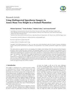 Research Article Using Multispectral Spaceborne Imagery to Assess