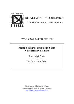 department of economics working paper series - DEMS