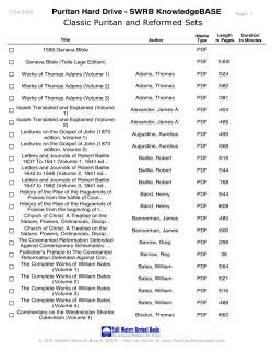 "CLASSIC PURITAN AND REFORMED SETS" BOOKS ONLY PDF