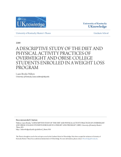 a descriptive study of the diet and physical activity