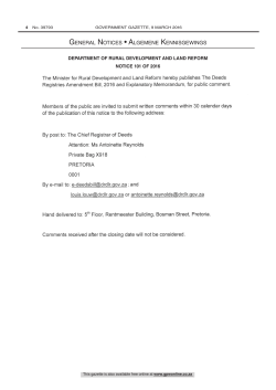 Deeds Registries Amendment Bill: Explanatory memorandum