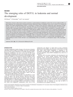 The emerging roles of DOT1L in leukemia and normal development
