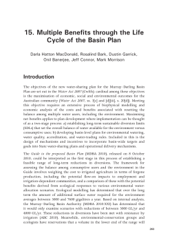 15. Multiple Benefits through the Life Cycle of the - ANU Press