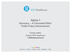Alpha-1 Advocacy &ndash; A Concerted Effort: Public Policy Advancement