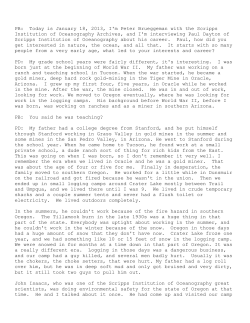 PB: Today is January 18, 2013, I`m Peter