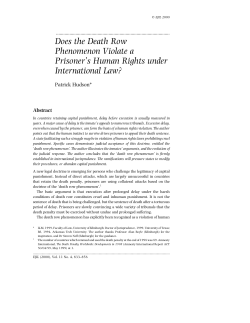 Does the Death Row Phenomenon Violate a Prisoner`s