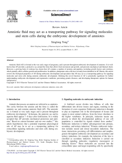 Amniotic fluid may act as a transporting pathway for signaling
