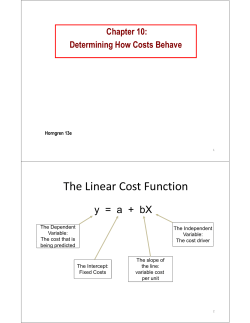 The Linear Cost Function
