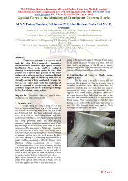 Optical Fibres in the Modeling of Translucent Concrete Blocks