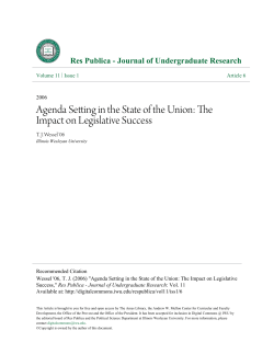 Agenda Setting in the State of the Union