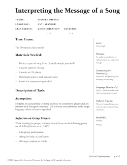 Interpreting the Message of a Song
