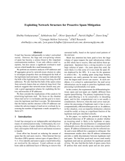 Exploiting Network Structure for Proactive Spam Mitigation