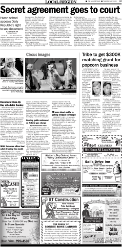 Secret agreement goes to court - Public Notice Resource Center