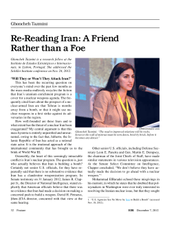 Ghoncheh Tazmini: Re-Reading Iran&mdash;A Friend Rather than a Foe