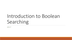 Introduction to Boolean (Keyword) Searches 2017