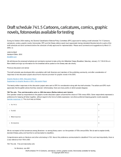 Draft schedule 741.5 Cartoons, caricatures, comics, graphic