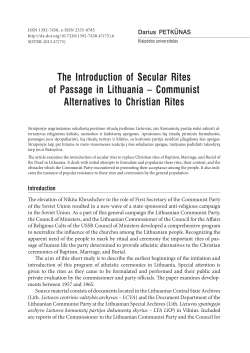 The Introduction of Secular Rites of Passage in Lithuania