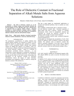 The Role of Dielectric Constant in Fractional Separation of Alkali