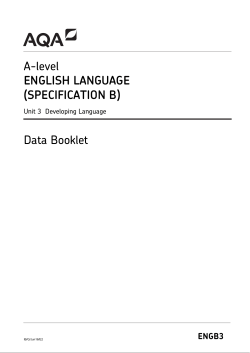A-level English Language B Insert Unit 03 - Developing
