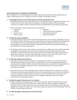 ACCEPTABLE(USE(OF(TECHNOLOGY(RESOURCES( This