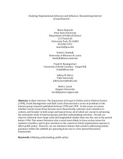 Reexamining Interest Group Research Marie - UNC
