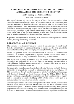 developing an intuitive concept of limit when approaching the