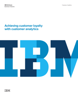 Achieving customer loyalty with customer analytics
