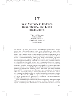 False Memory in Children: Data, Theory, and Legal Implications