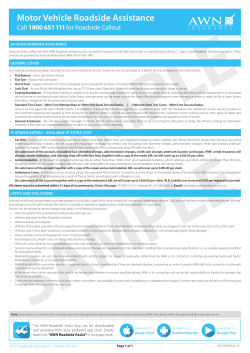 Motor Vehicle Roadside Assistance