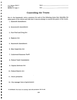 Controlling the Trusts