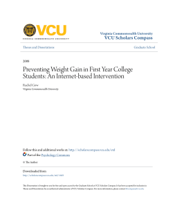 Preventing Weight Gain in First Year College Students: An Internet
