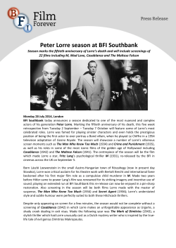 Peter Lorre season at BFI Southbank (28 July 2014)