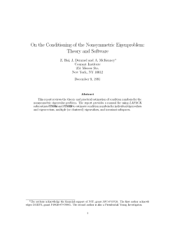 On the Conditioning of the Nonsymmetric Eigenproblem Theory and