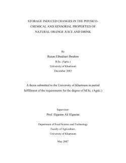 STORAGE INDUCED CHANGES IN THE PHYSICO