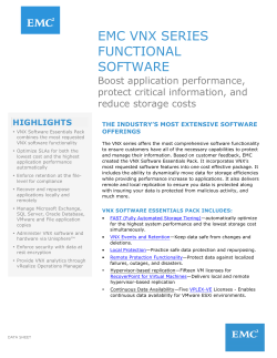 EMC VNX SERIES FUNCTIONAL SOFTWARE