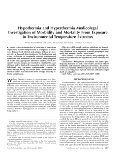 Hypothermia and Hyperthermia Medicolegal Investigation of