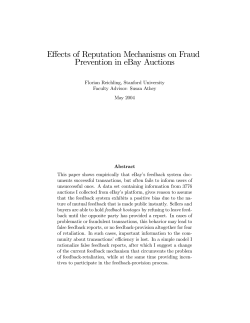 Effects of Reputation Mechanisms on Fraud Prevention in eBay
