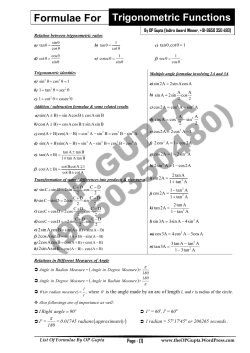 formulae_trigonometric-functions2 - LPU GUIDE