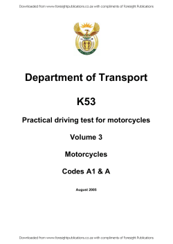 Practical driving test for motorcycles - Volume 3