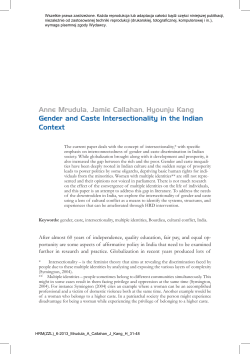 Anne Mrudula, Jamie Callahan, Hyounju Kang Gender and Caste