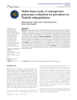 Stafne bone cavity: A retrospective panoramic
