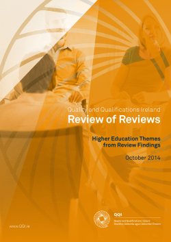 Review of Reviews Higher Education Themes from Review