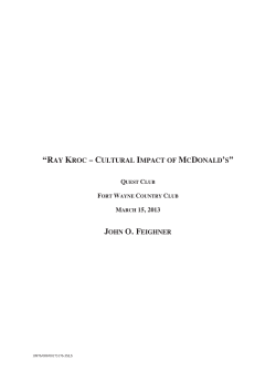 ray kroc &ndash; cultural impact of mcdonald`s