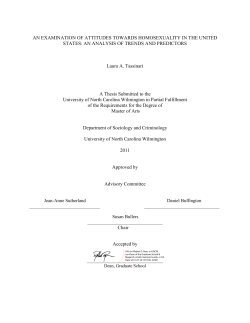 An examination of attitudes towards homosexuality