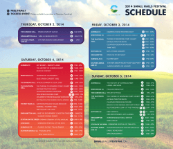 schedule - Small Halls Festival